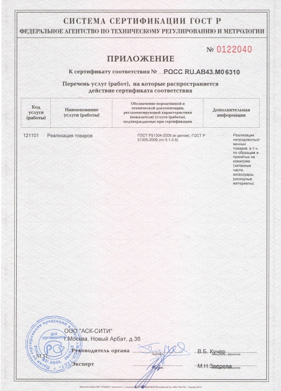 Сертификаты Ростест приложение розничная торговля